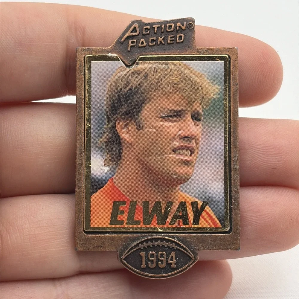 Action Packed John Elway Denver Broncos NFL Football Player Lapel Hat Pin